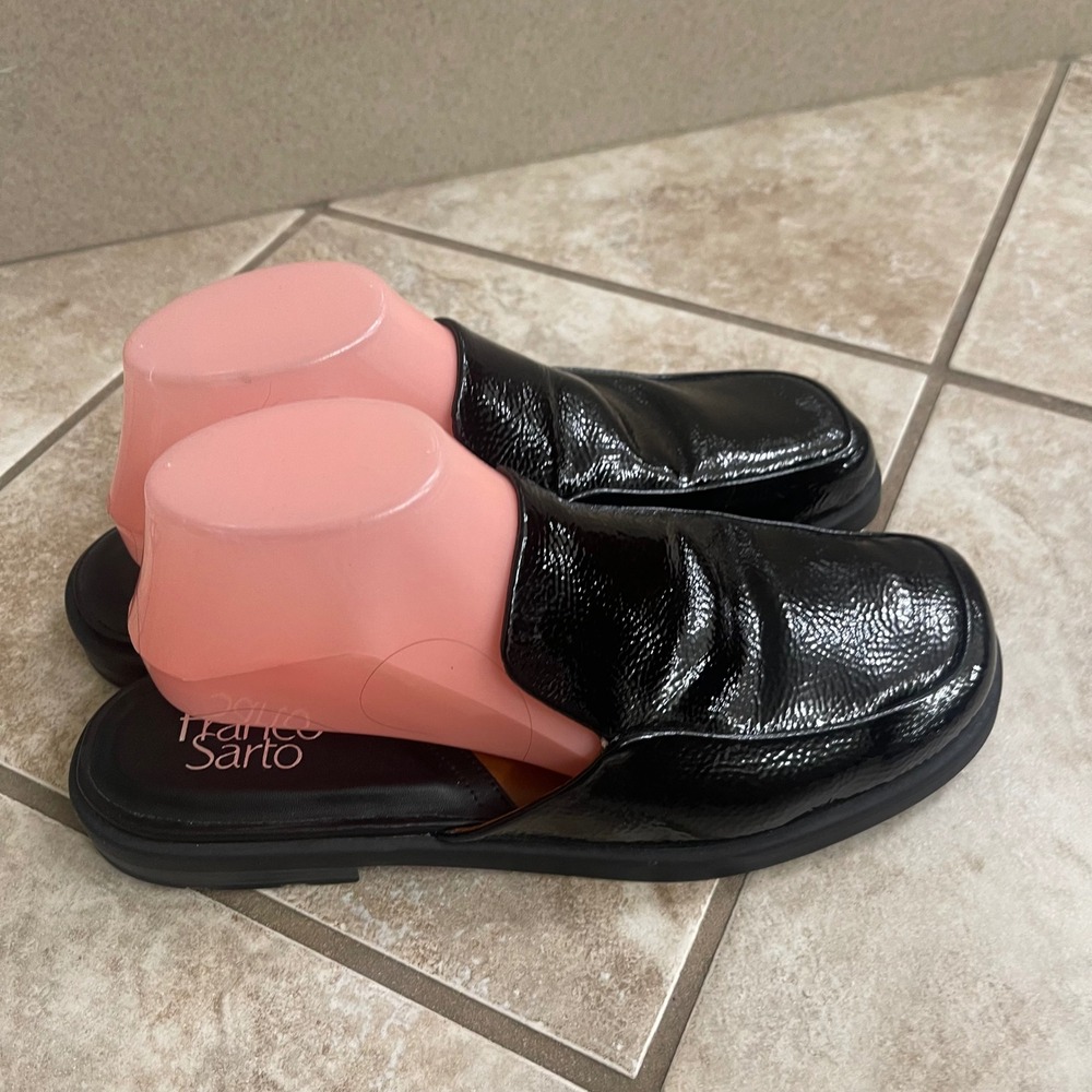 Franco Sarto Bocca‎ Slide Mules Black patent Sz 8.5m used ones - Picture 3 of 7